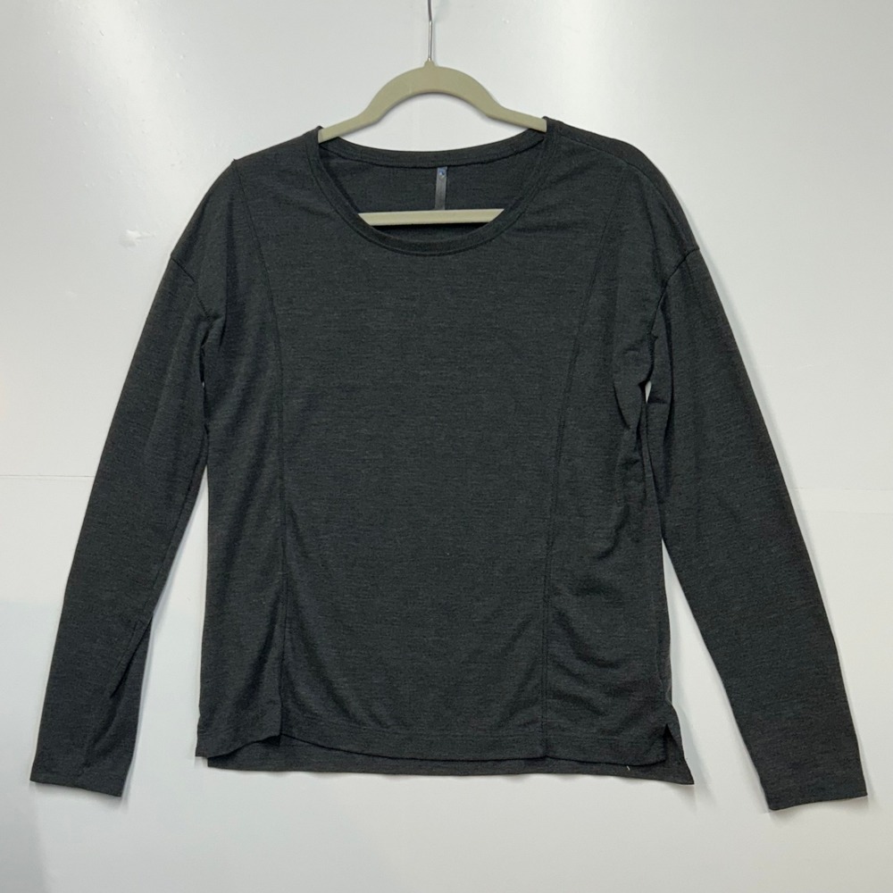 KUHL Womens 8422 Charcoal Heather Gray‎ Long Sleeve Tencel Blend Crew Neck Top S